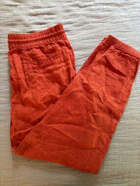 Pinkish Red Athleta Linen Trousers
